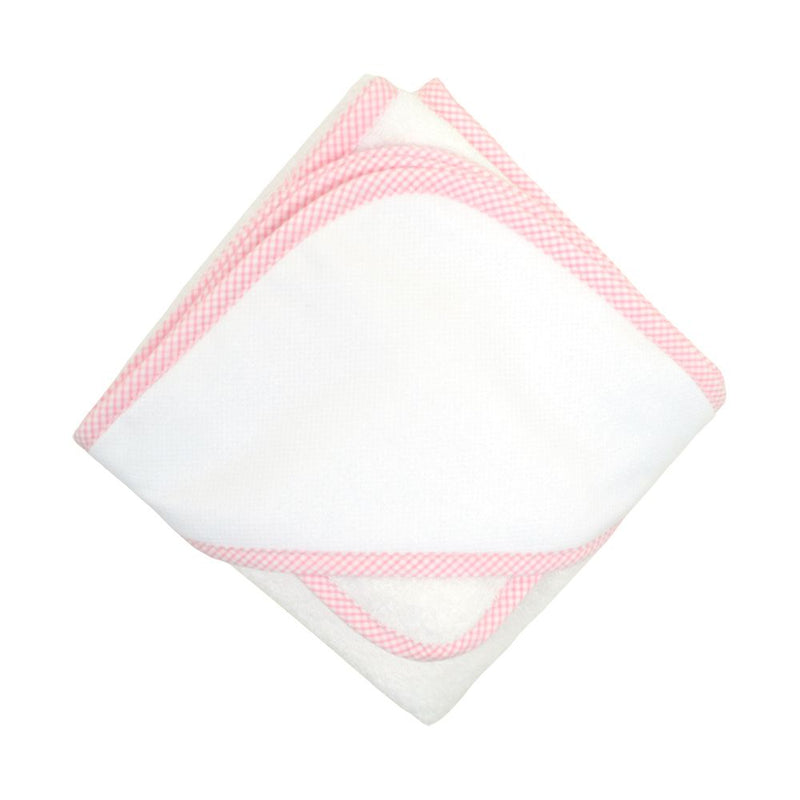 pink gingham hooded towel