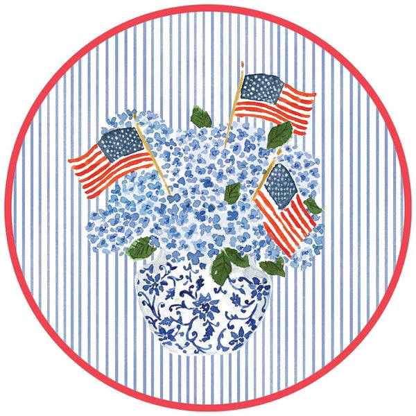 American Flag & Hydrangea Paper Placemats - Caspari
