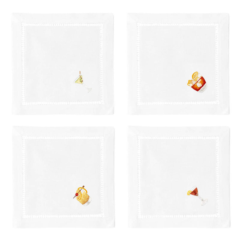 Classic Cocktails Linen Cocktail Napkins