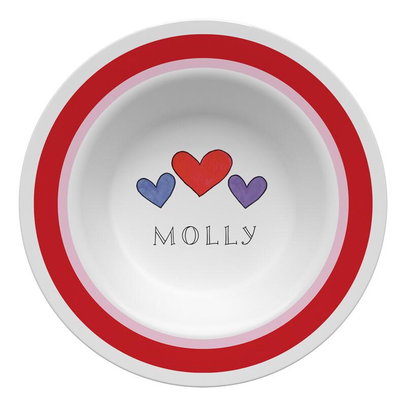 Happy Hearts Tabletop - Bowl - Personalized