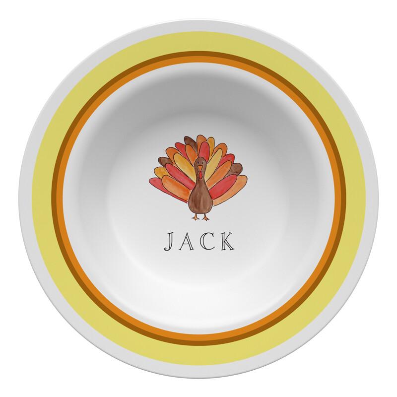 Tom Turkey Thanksgiving Tabletop Collection - Bowl - Personalize