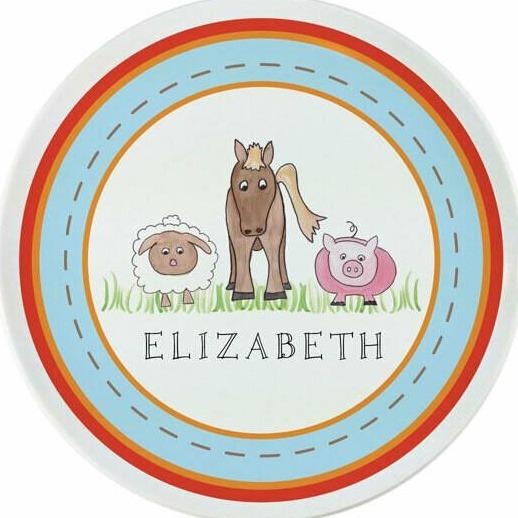 Down on the Farm Tabletop Collection - Plate - Personalized