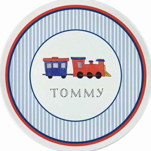 All Aboard Train Tabletop Collection - Plate, personalized