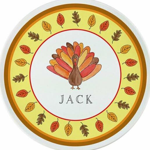Tom Turkey Thanksgiving Tabletop Collection - Plate - Personalize