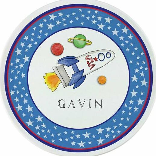 Blast Off Tabletop Collection - Plate - Personalized