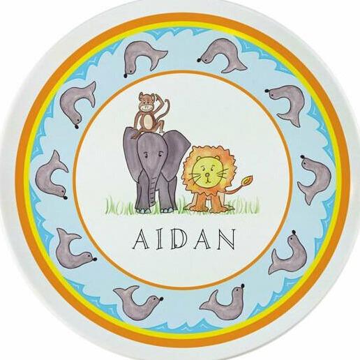 Zoo Friends Tabletop Collection - Plate - Personalized
