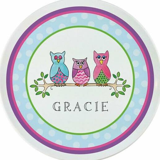 What a Hoot Owl Tabletop Collection - Plate - Personalized