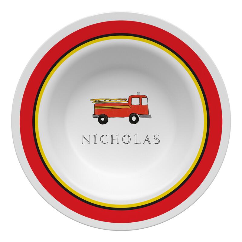 Firetruck Tabletop Collection - Bowl - Personalized