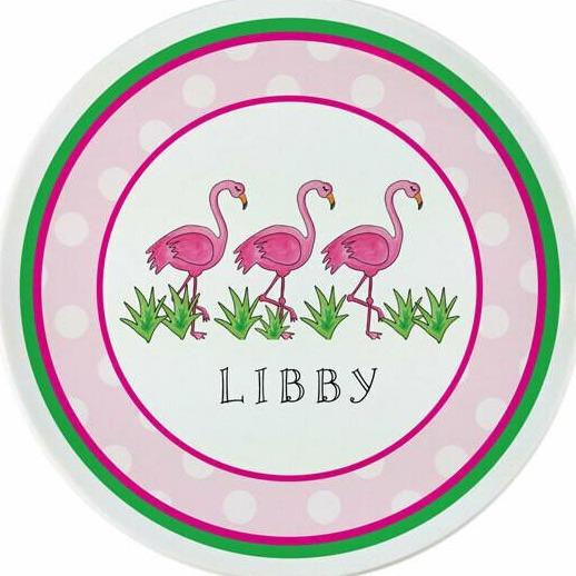 Flamingo Fun Tabletop - Plate - Personalized