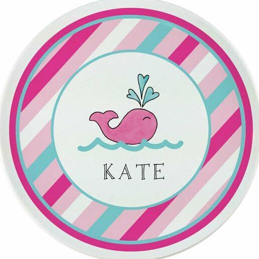 Preppy Whale Tabletop Collection - Plate - Personalized