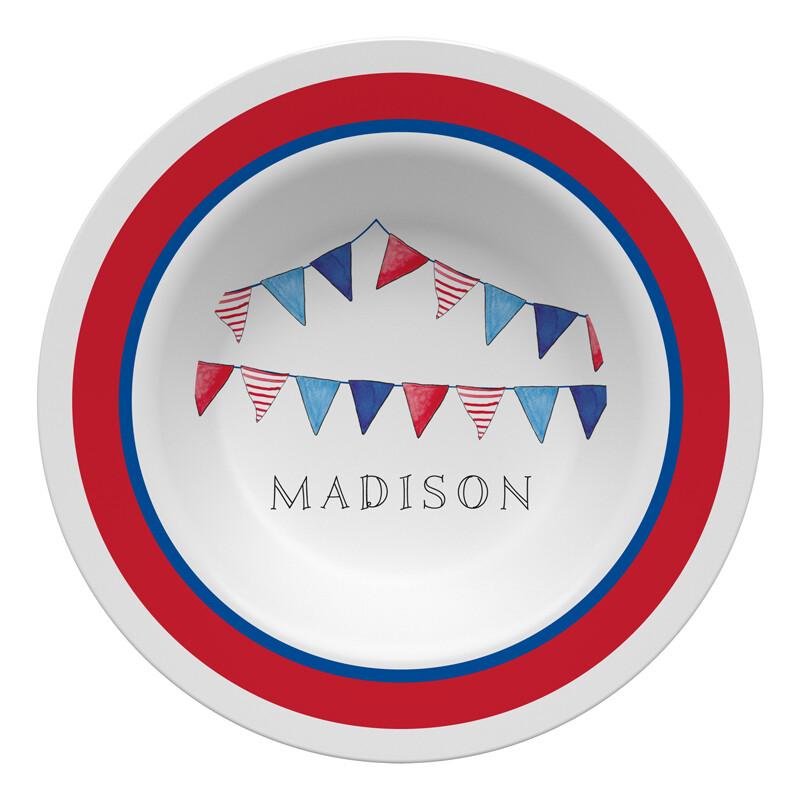 Red, White & Blue Tabletop Collection - Bowl - Personalized