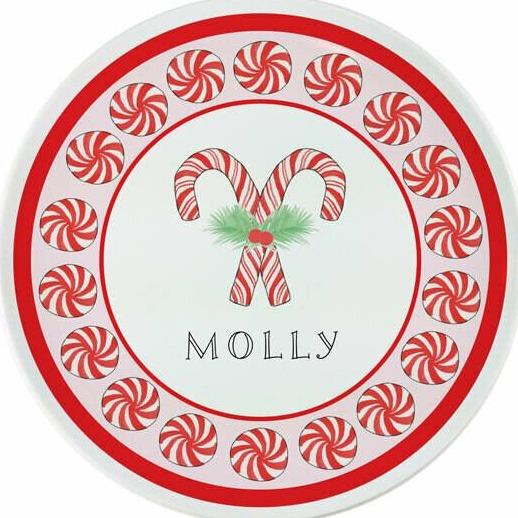Peppermint Tabletop Collection - Plate - Personalized