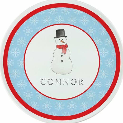 Frosty Snow Man Tabletop - Plate - Personalized