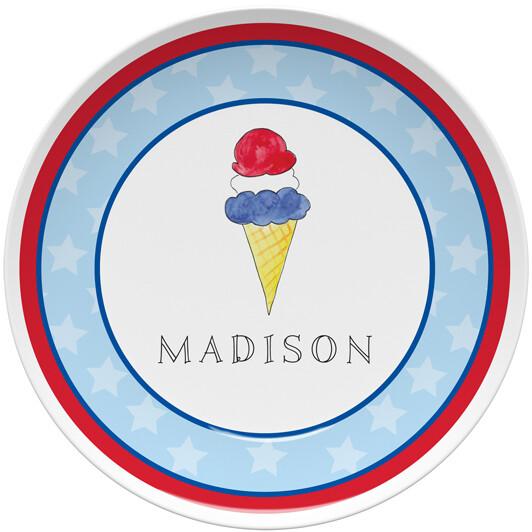 Red, White & Blue Tabletop Collection - Plate - Personalized