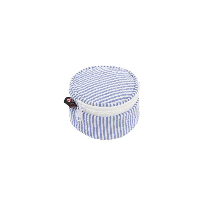Seersucker Jewelry Round - Navy - Monogram or Personalize