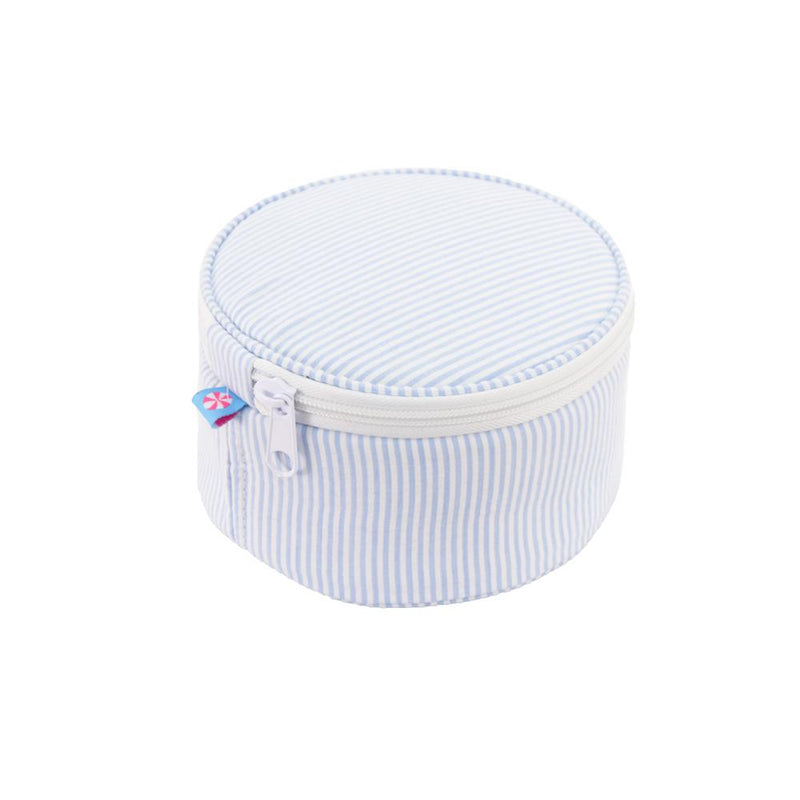 Seersucker Jewelry Round - Baby Blue - Monogram or Personalize