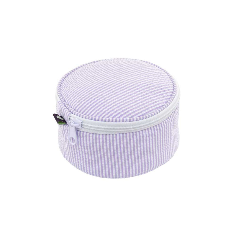 Seersucker Jewelry Round - Lilac - Monogram or Personalize