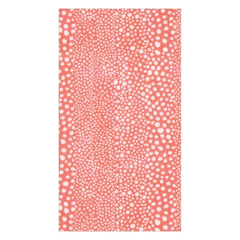 Caspari Coral Pebble Paper Linen Guest Towels