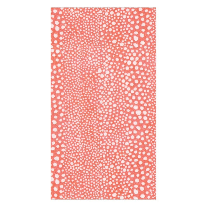 Caspari Coral Pebble Paper Linen Guest Towels