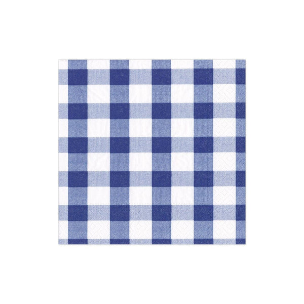 Caspari Blue Gingham Paper Cocktail Napkins
