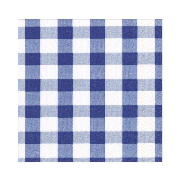 Caspari Blue Gingham Paper Luncheon Napkins