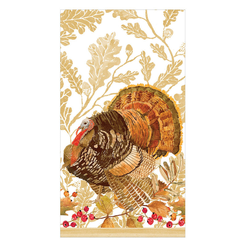 Caspari Woodland Turkey Paper Guest Towels