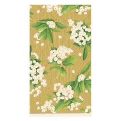 Caspari Christmas Berry Gold/White Paper Guest Towels