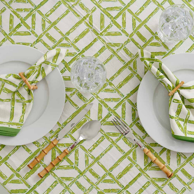 Pomegranate Green Bamboo Tablecloth