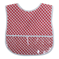 Laminated Bib - Red Gingham - Personalized or Monogrammed