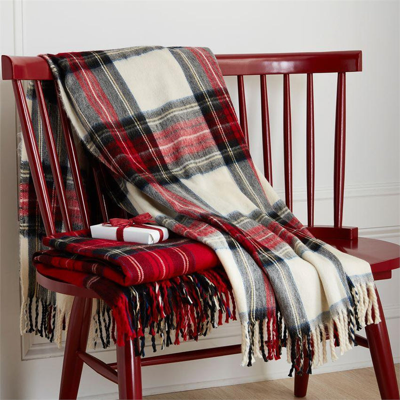 Tartan Fringe Throw - Monogram