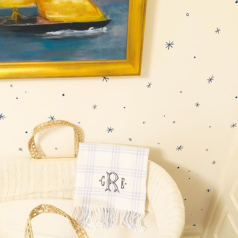 Monogrammed Flannel Check Baby Blanket
