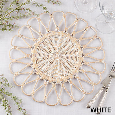 Rattan Loop Placemat - White