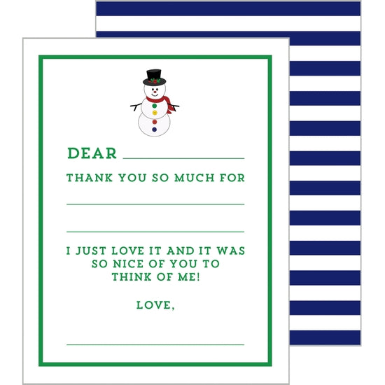 Snowman Fill-in-the-Blank Flat Notecards - Christmas