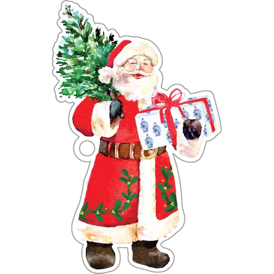 Santa with Gifts Die Cut Gift Tags