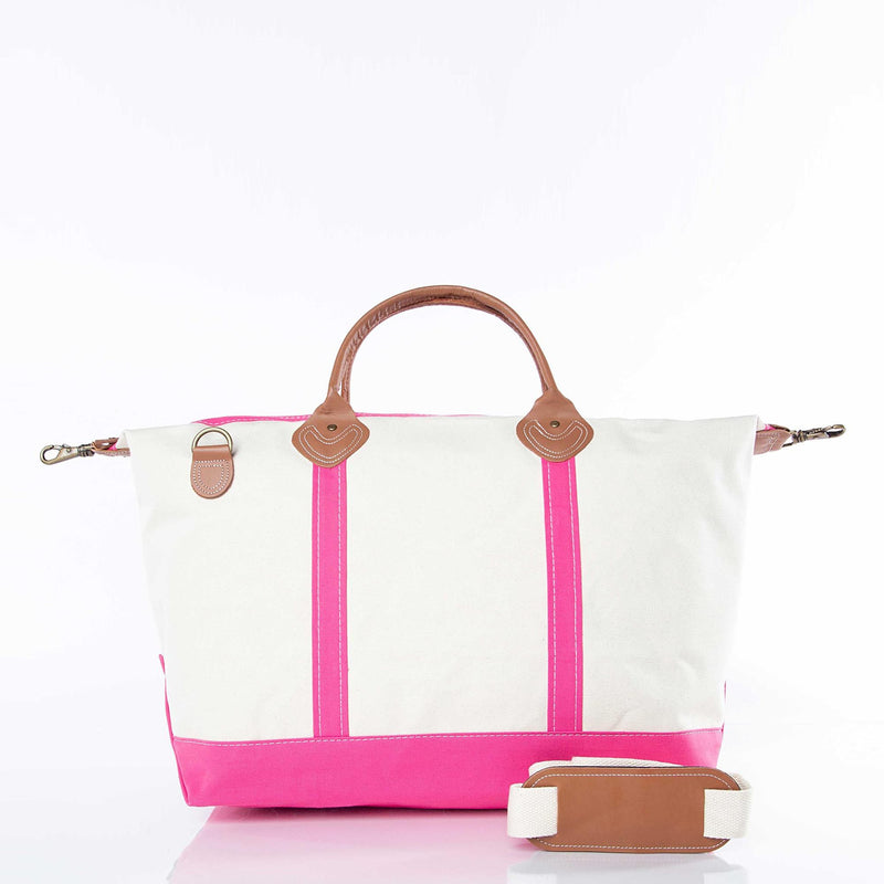 Canvas Weekender Duffel - Hot Pink - Monogrammed