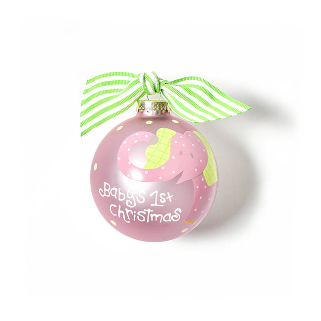 First Christmas Pink Elephant Ornament