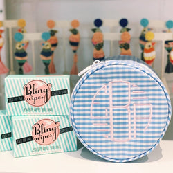 Monogrammed Gingham Jewelry Cases and Bling Wipes