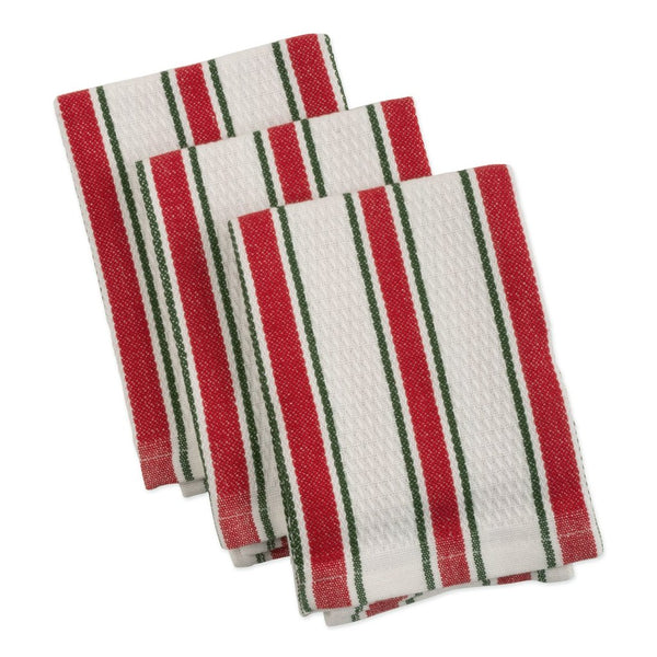 Red & Green Stripe Dish Towel