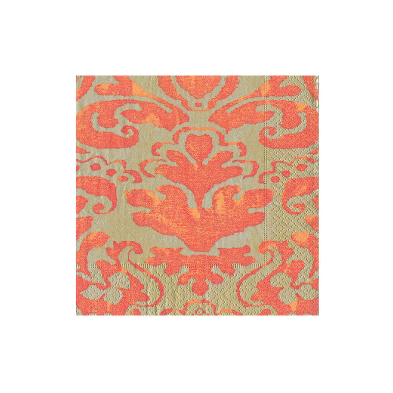 Caspari Coral Palazzo Paper Cocktail Napkins