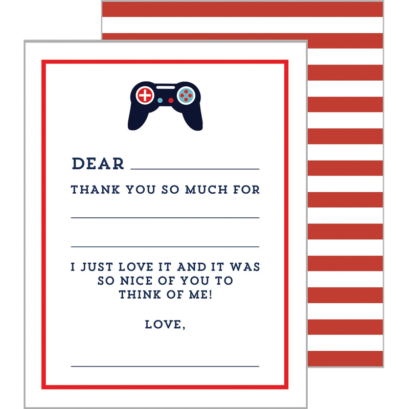 Children's Fill In Thank You Cards - Video Games