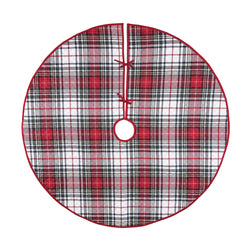 Red Lennox Tartan Christmas Tree Skirt