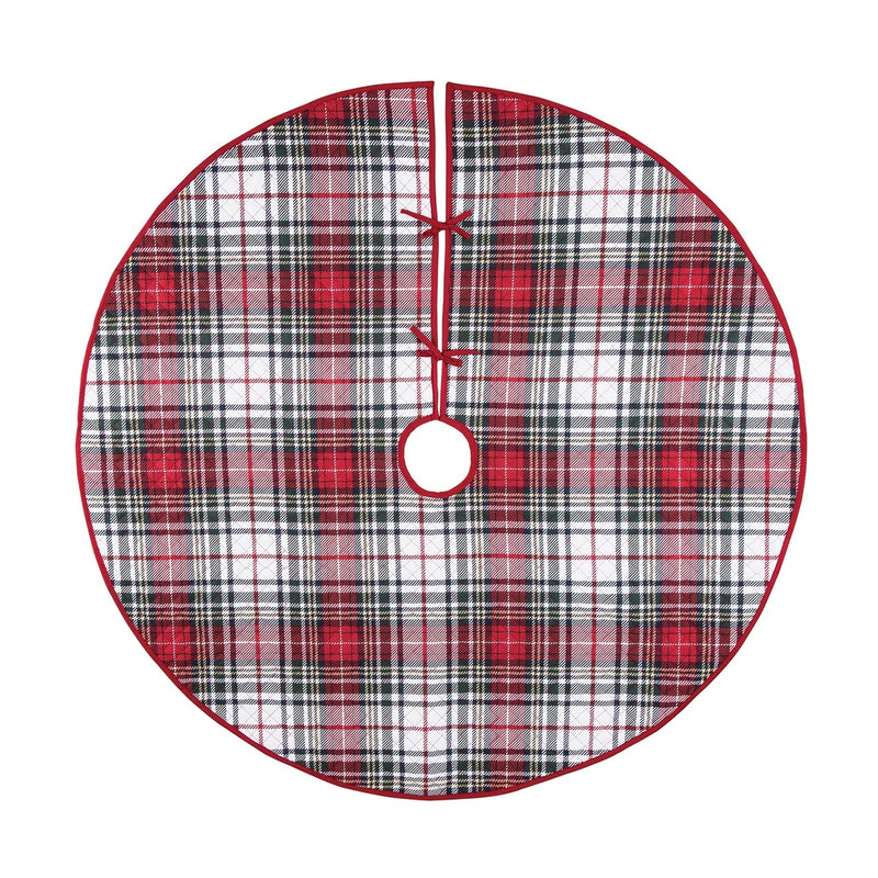 Red Lennox Tartan Christmas Tree Skirt