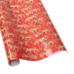 Red Christmas Leopard Wrapping Paper