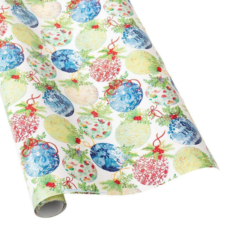 Caspari Porcelain Ornaments Wrapping Paper