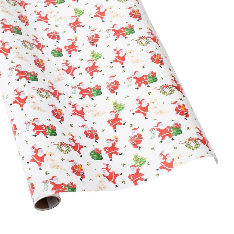Caspari Dancing Santas Wrapping Paper