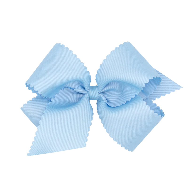 Scallop Grosgrain Bow - Light Blue