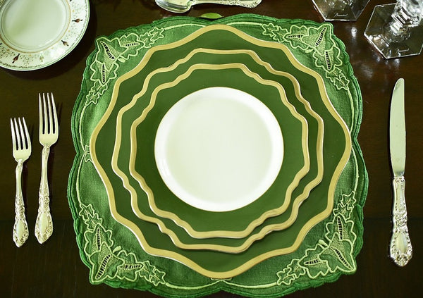 Hunter Green Bloom Dinnerware Collection