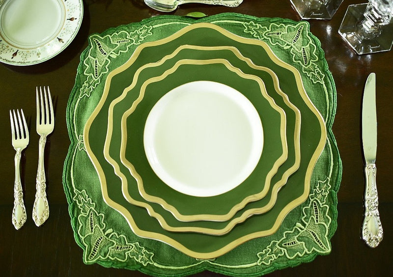 Hunter Green Bloom Dinnerware Collection