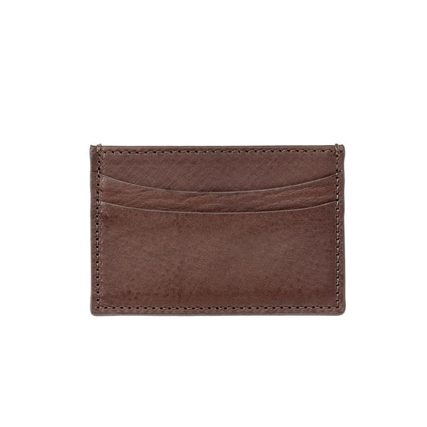 Slim Leather Card Case - Brown