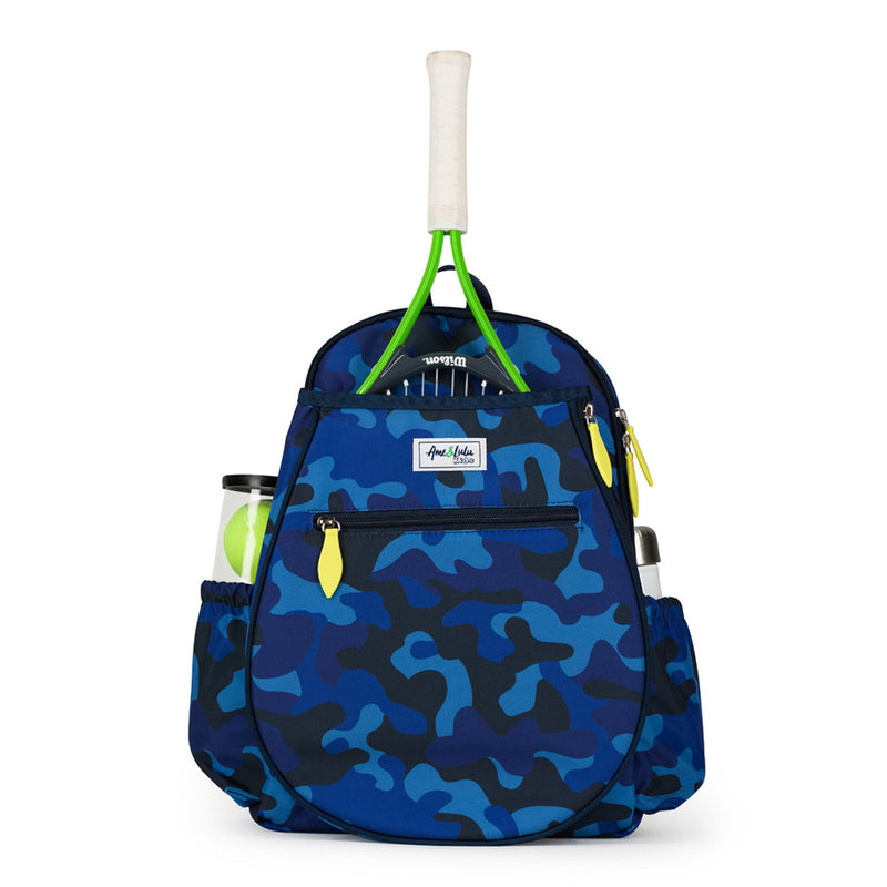 Kid's Tennis Backpack Blue Camo